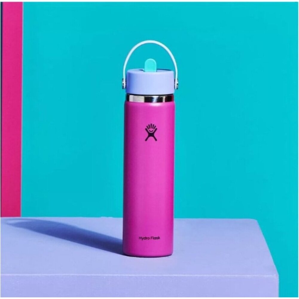 Hydro Flask Limited Edition 24 Oz Pink Stainless Steel Water Bottle W/ Straw Lid